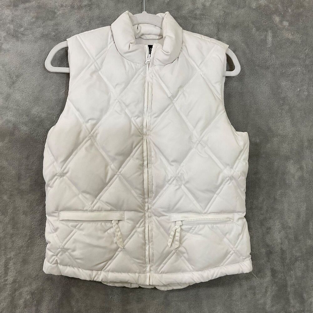 Gap Full Zip Down Filled Puffer Vest Jacket - Women's XS white zip pockets